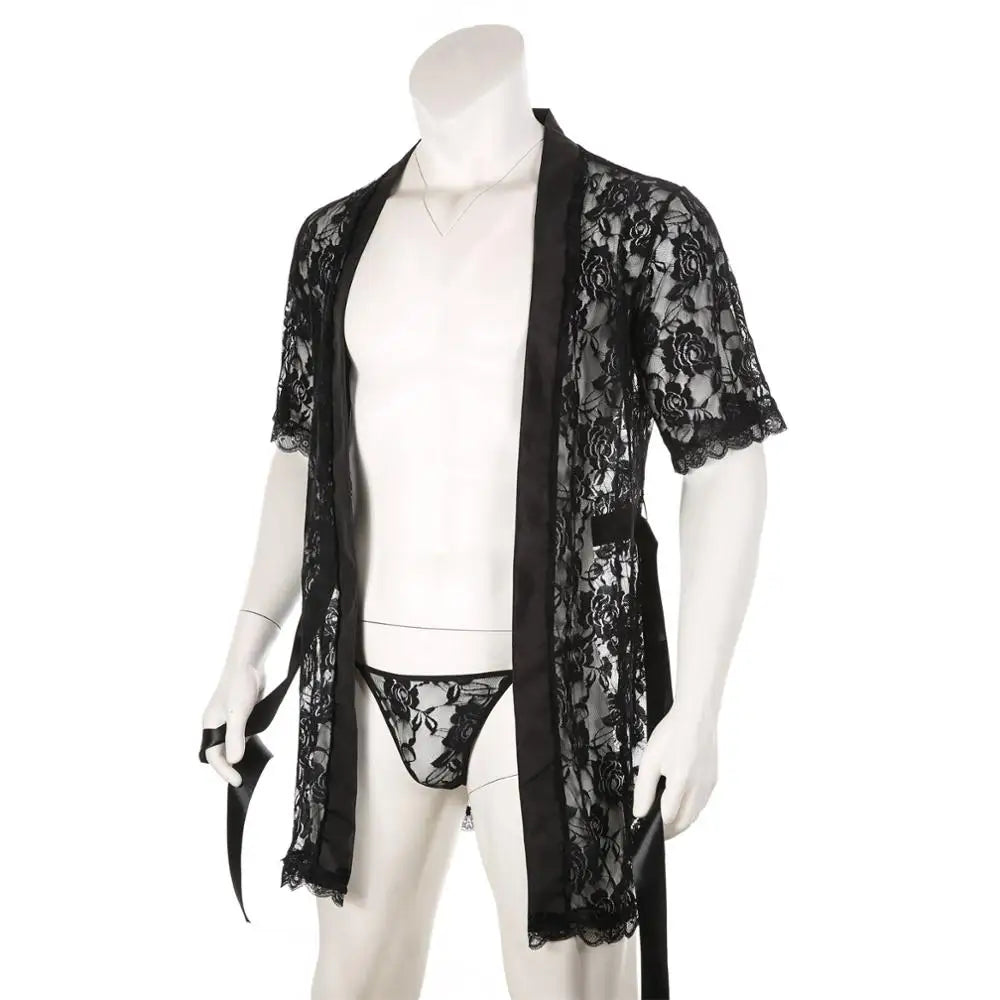 Good Sissy Lace Bathrobe + Panty Set