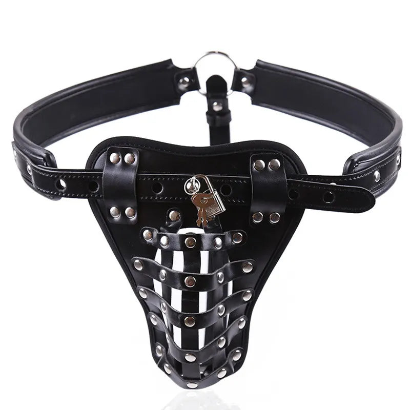 Leather Chastity Belt W/ Lock