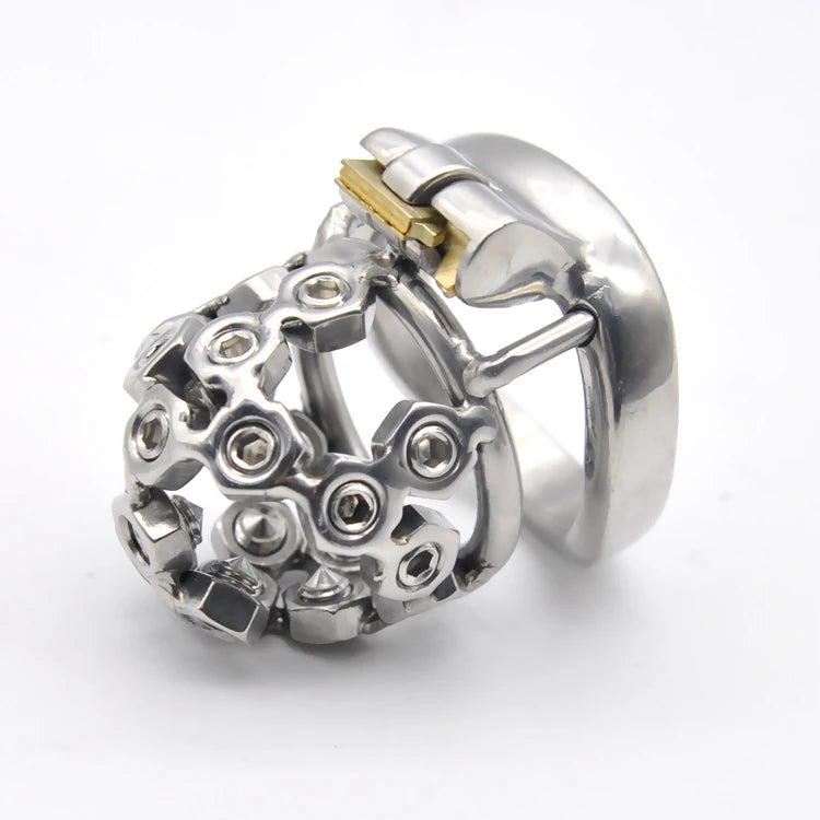 Nuts n' Bolts Stainless Steel Male Chastity Cage