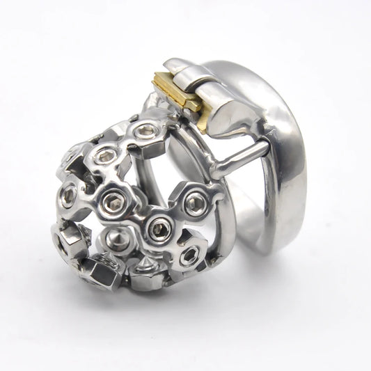 Nuts n' Bolts Stainless Steel Male Chastity Cage