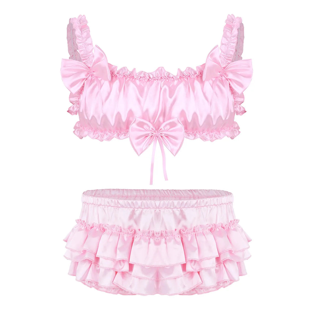 Satin Bra +Panties Lingerie Set