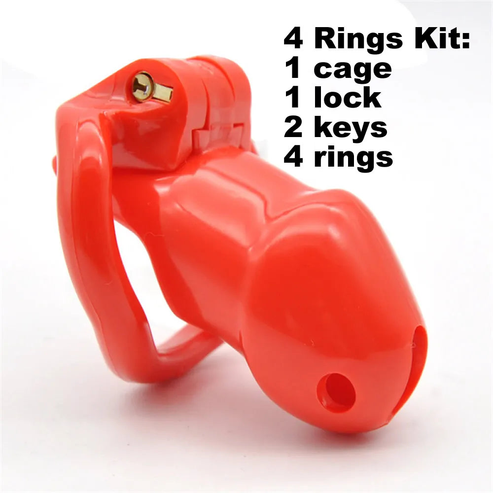 ResinLock Chastity Cage/w 4 Ring Sizes