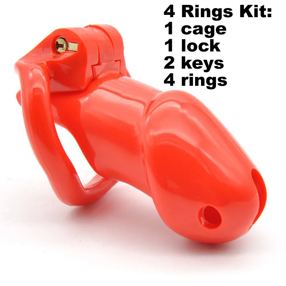 ResinLock Chastity Cage/w 4 Ring Sizes