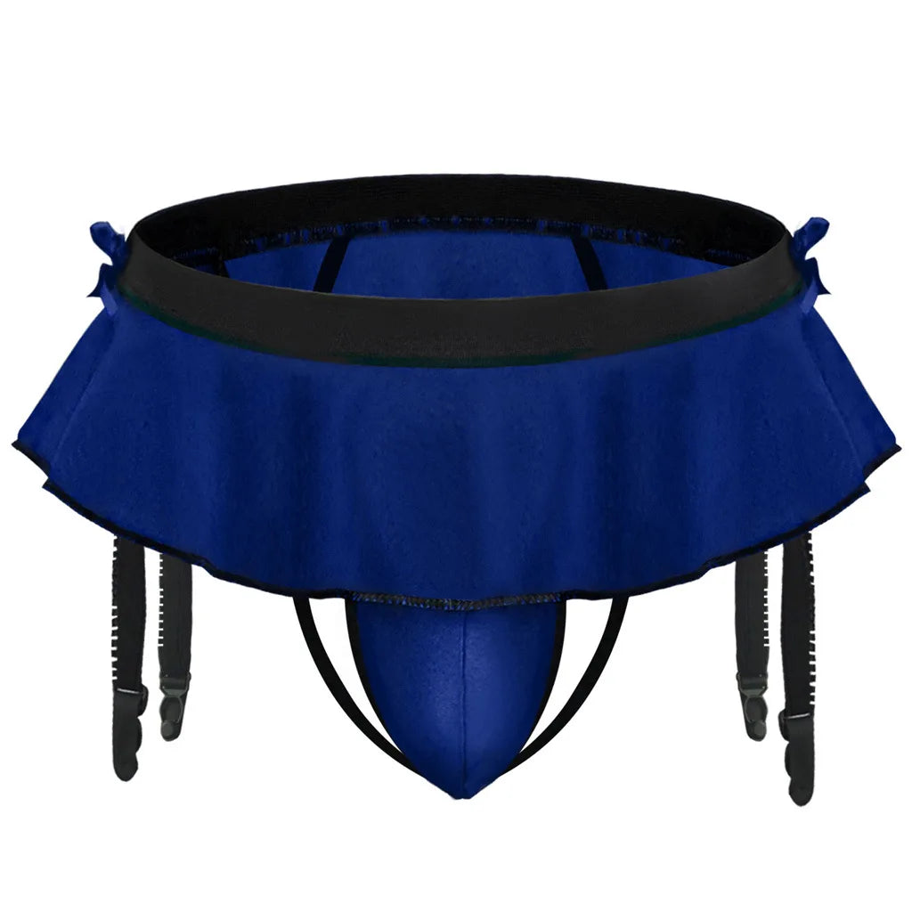 Ruffled Briefs with Garters for Feminized Sissy