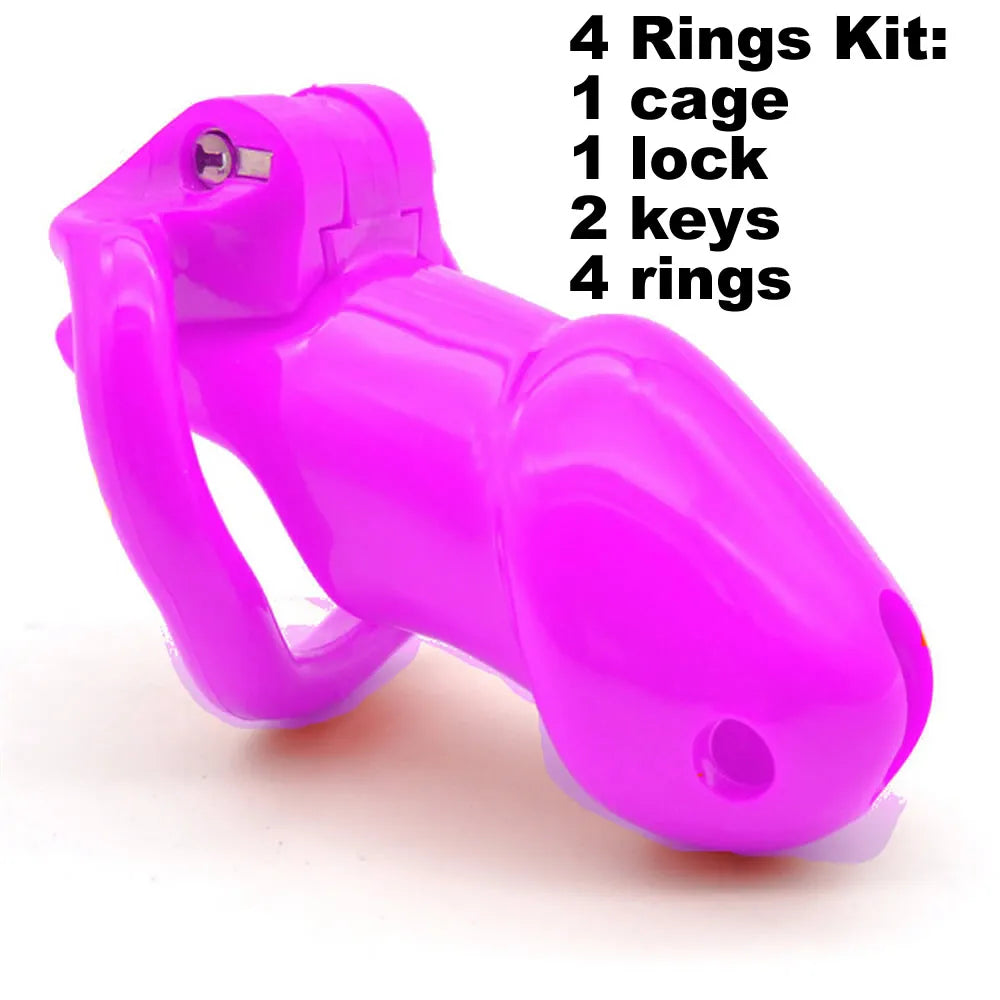 ResinLock Chastity Cage/w 4 Ring Sizes