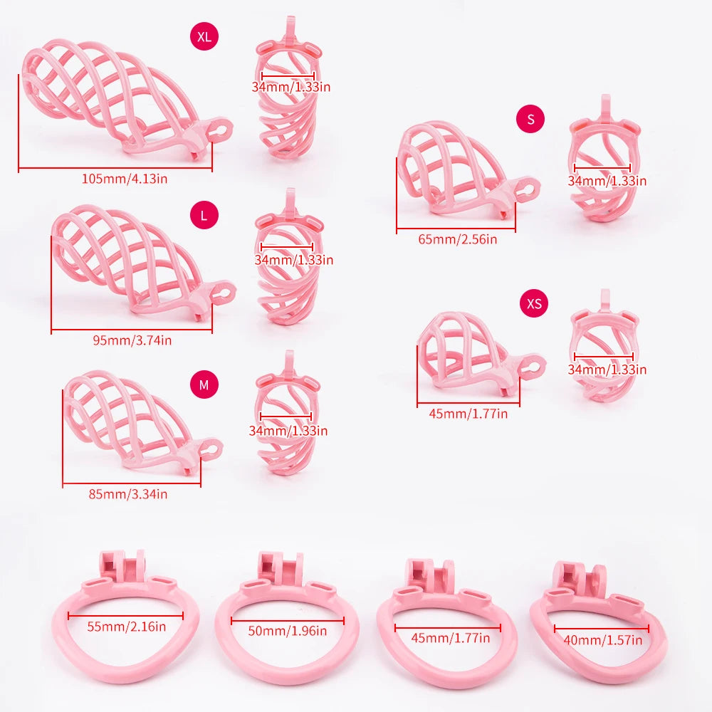 Cyclone Chastity Cage + 4 Rings