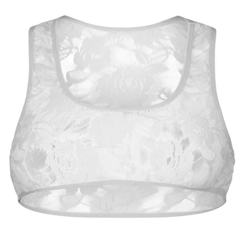 Lace Crop Top Bra for Sissys