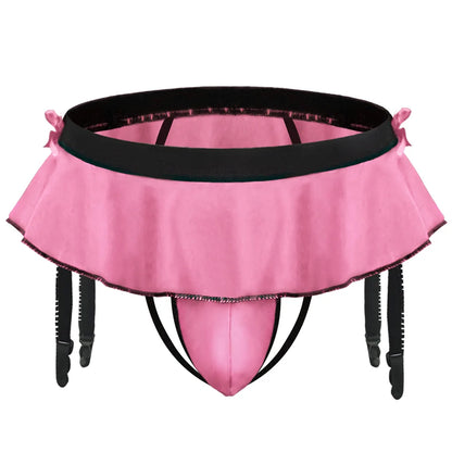 Ruffled Briefs with Garters for Feminized Sissy