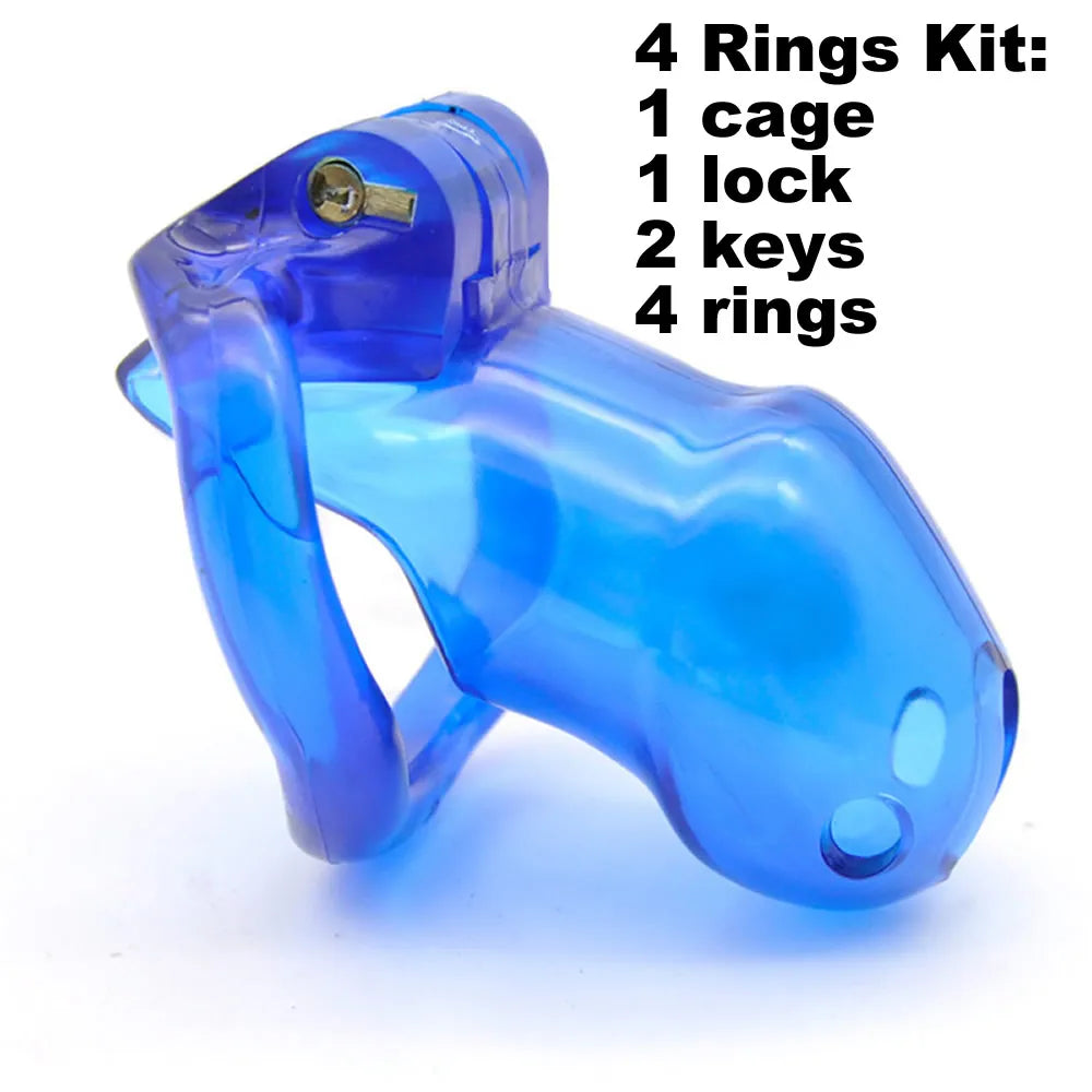 ResinLock Chastity Cage/w 4 Ring Sizes