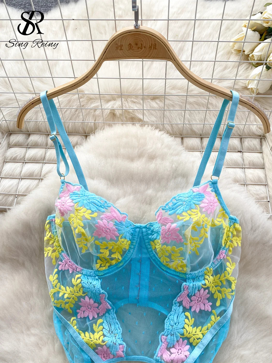 Embroidered Spring Sissy Lingerie 2-Piece