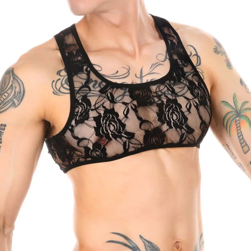 Lace Crop Top Bra for Sissys