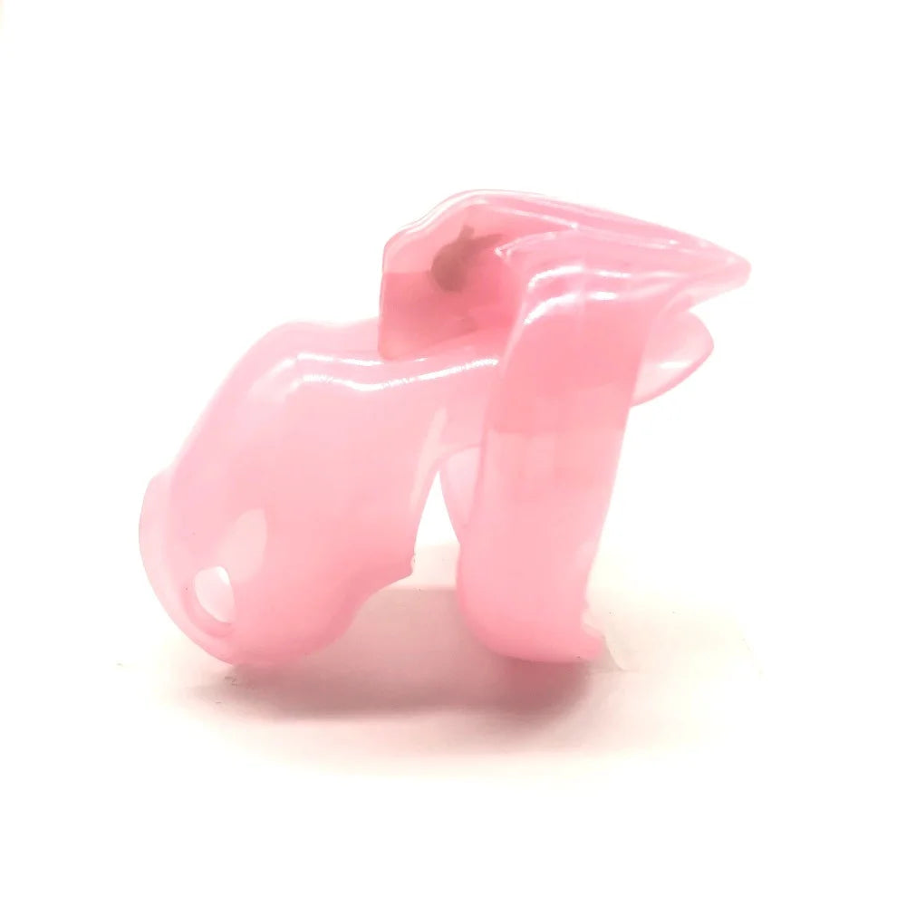 Pretty in Pink Chastity Cage with 4 Rings