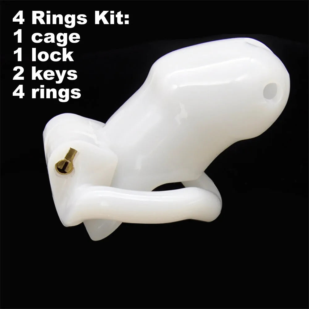 ResinLock Chastity Cage/w 4 Ring Sizes