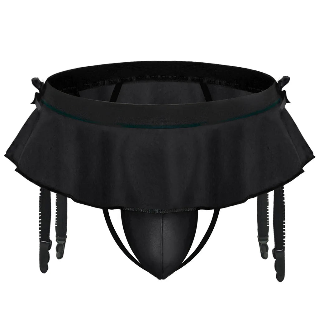 Ruffled Briefs with Garters for Feminized Sissy