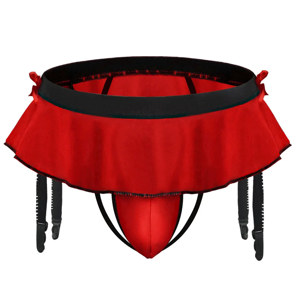 Ruffled Briefs with Garters for Feminized Sissy