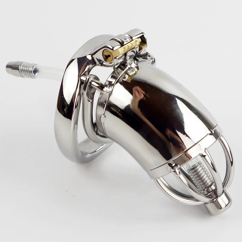 Premium Stainless Steel Chastity Cage W/ Urethral