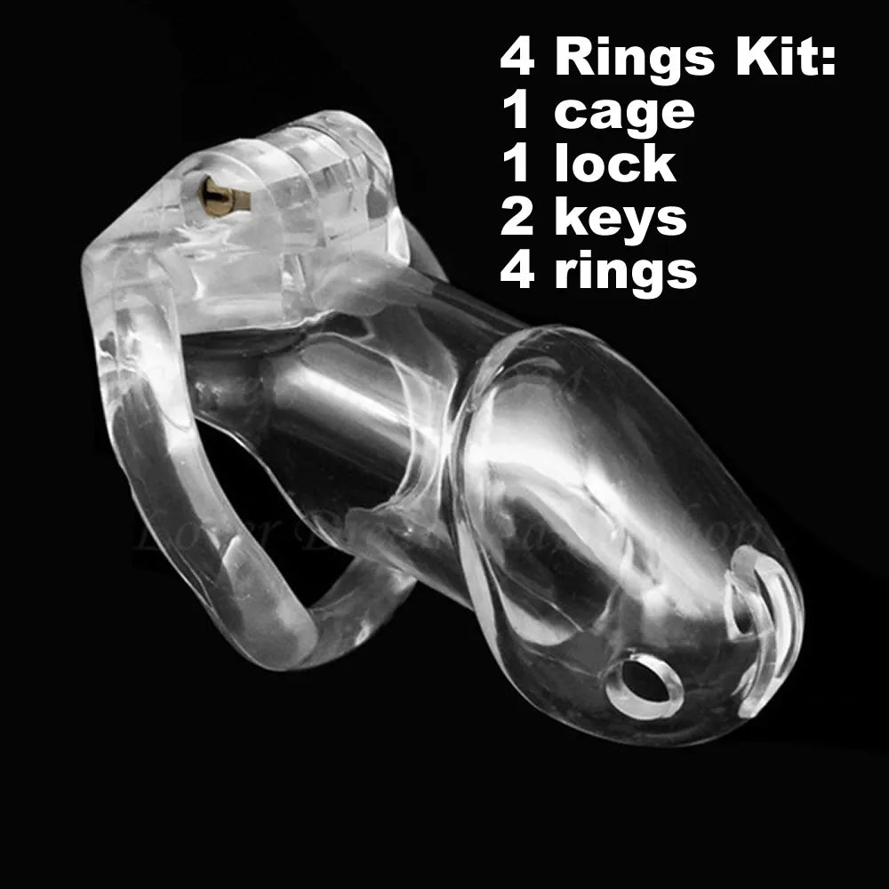 ResinLock Chastity Cage/w 4 Ring Sizes