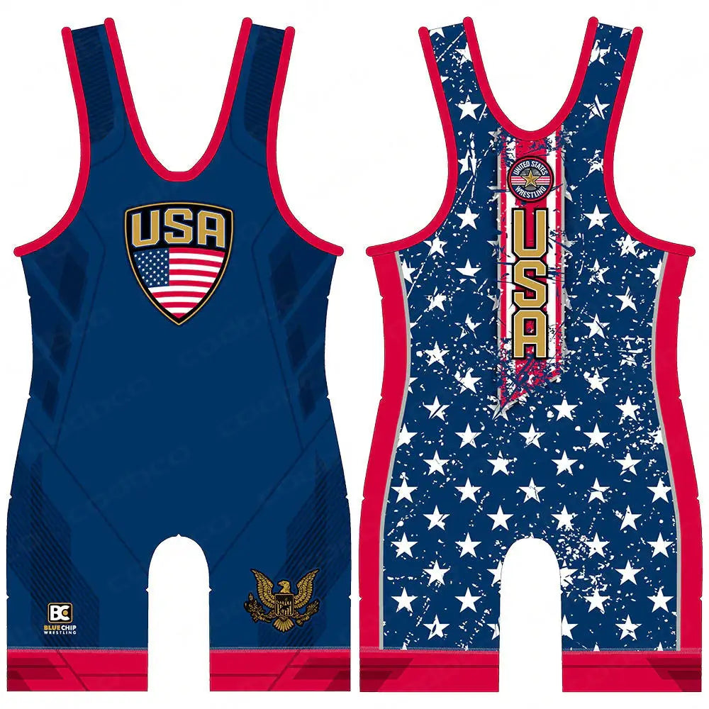 Lycra/Spandes Wrestling Singlet - Team USA