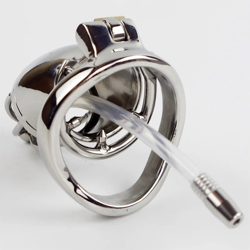 Premium Stainless Steel Chastity Cage W/ Urethral