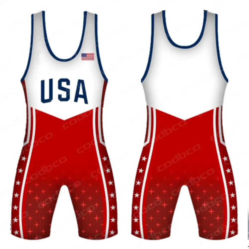 Lycra/Spandes Wrestling Singlet - Team USA