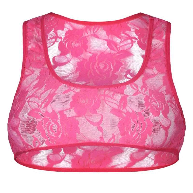 Lace Crop Top Bra for Sissys