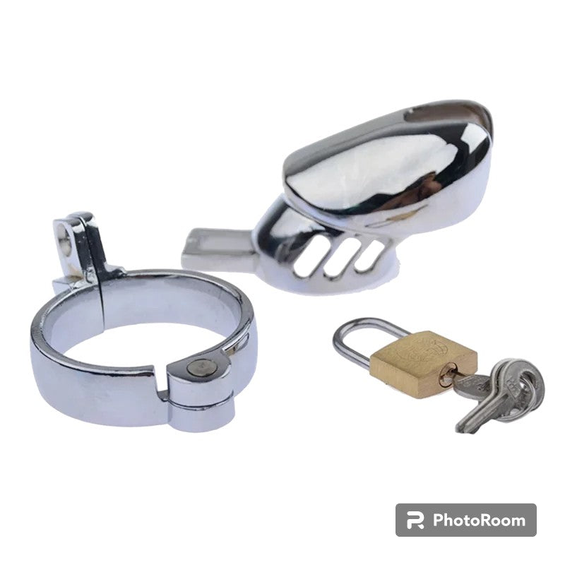 Stainless Steel Cock Cage with Piss Hole