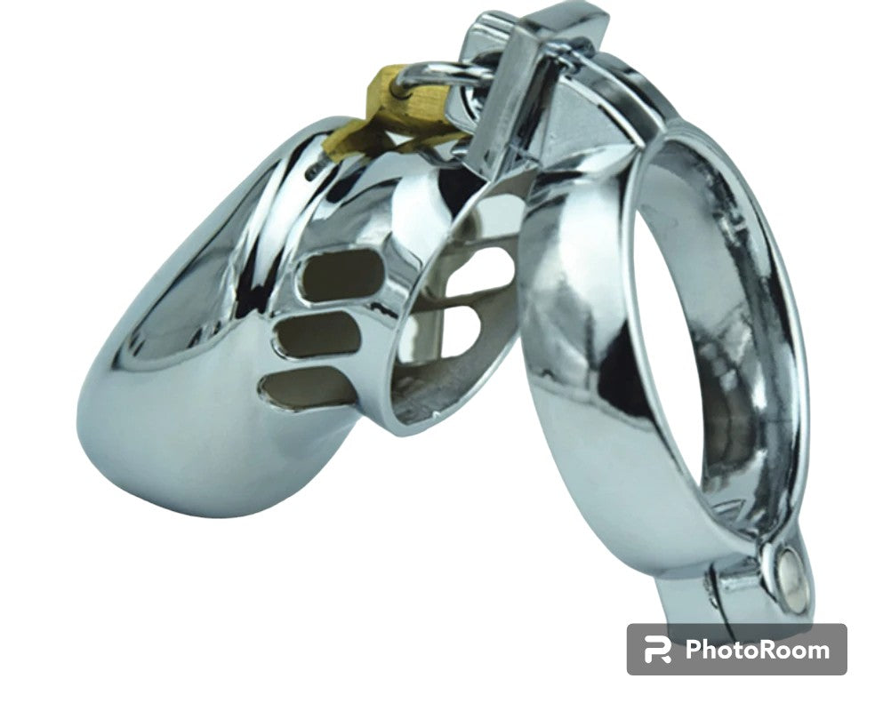 Stainless Steel Cock Cage with Piss Hole