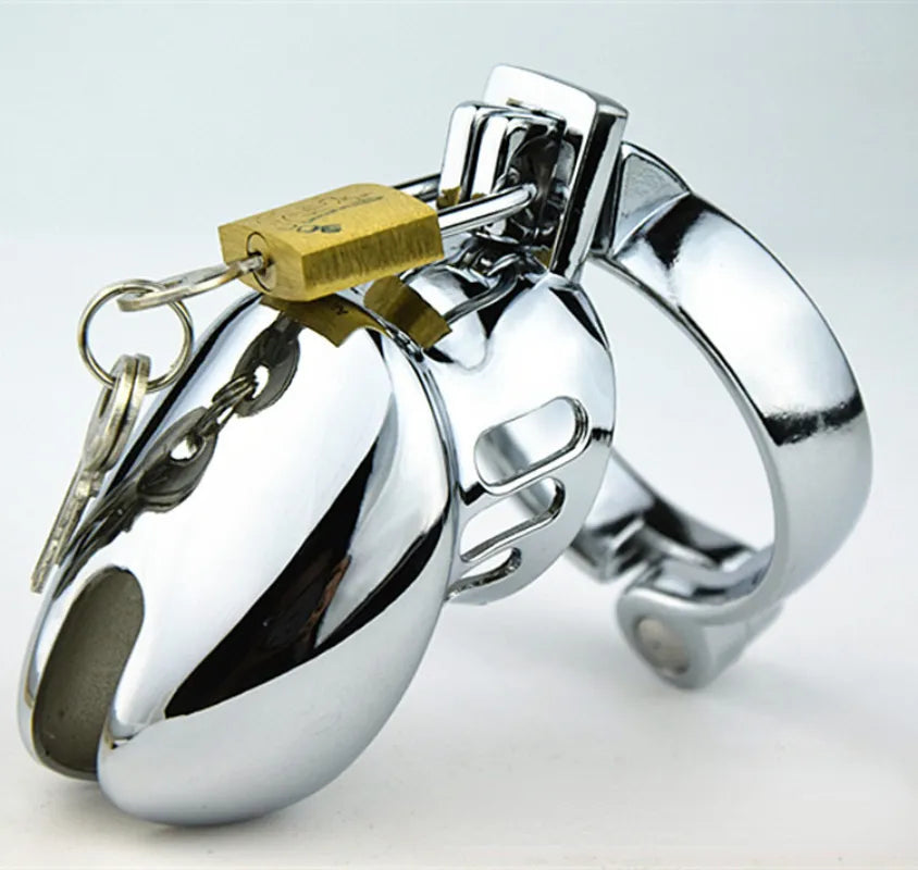Stainless Steel Cock Cage with Piss Hole