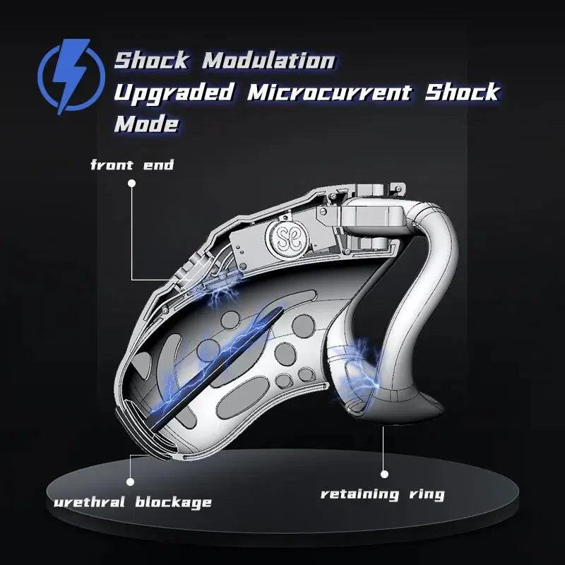 LOCK KINK Electric Shock Cock Cage with Remote Control