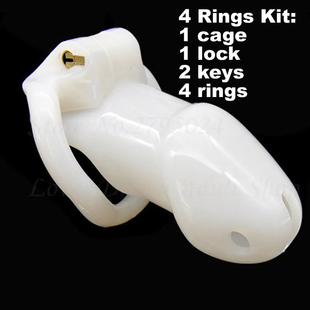 ResinLock Chastity Cage/w 4 Ring Sizes