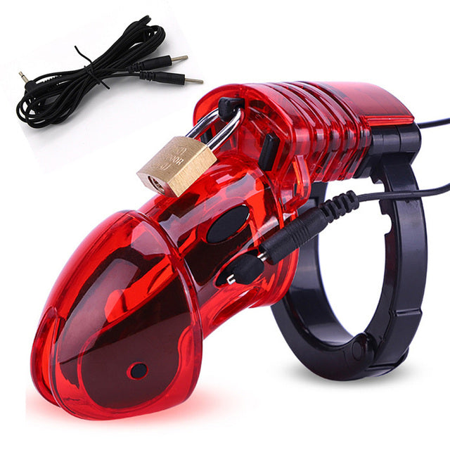 Electric Shock Male Chastity Cock Cage