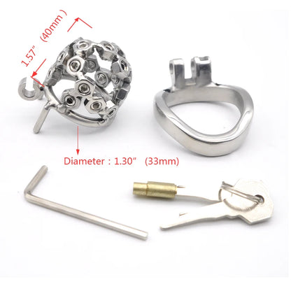 Nuts n' Bolts Stainless Steel Male Chastity Cage