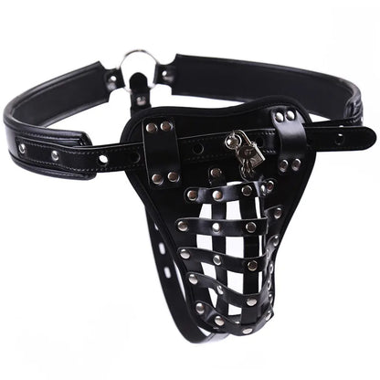 Leather Chastity Belt W/ Lock