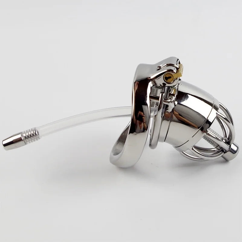 Premium Stainless Steel Chastity Cage W/ Urethral