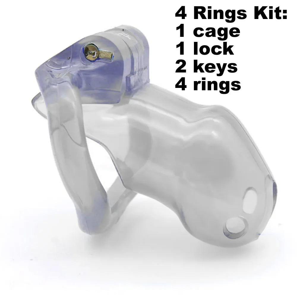 ResinLock Chastity Cage/w 4 Ring Sizes