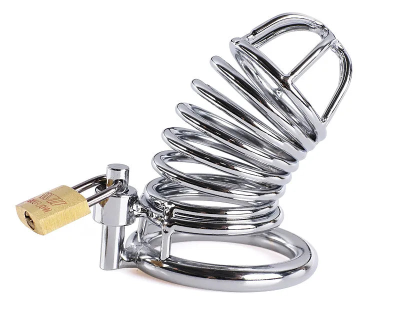 Metal Chastity Cage with 3 rings