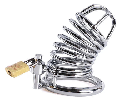 Metal Chastity Cage with 3 rings