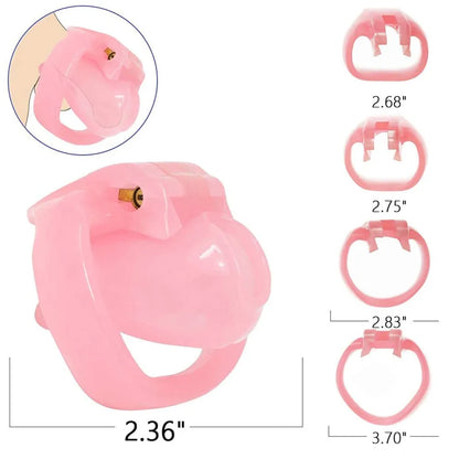 Pretty in Pink Chastity Cage with 4 Rings